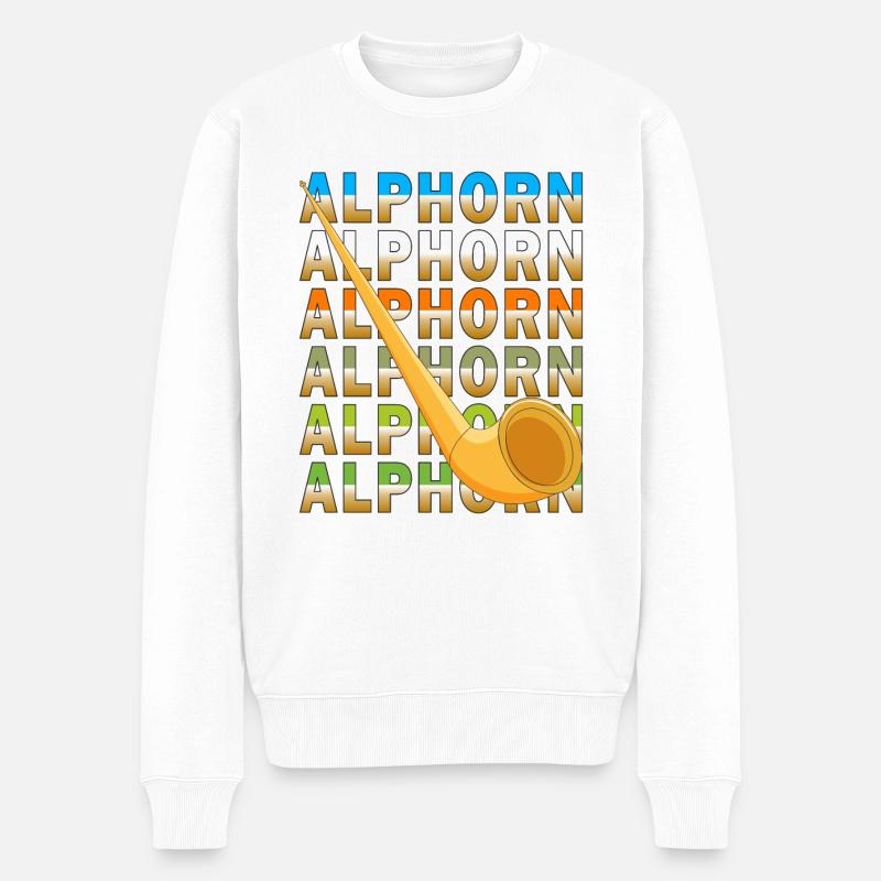 ALPHORN - Männer Premium Bio Pullover - Weiß