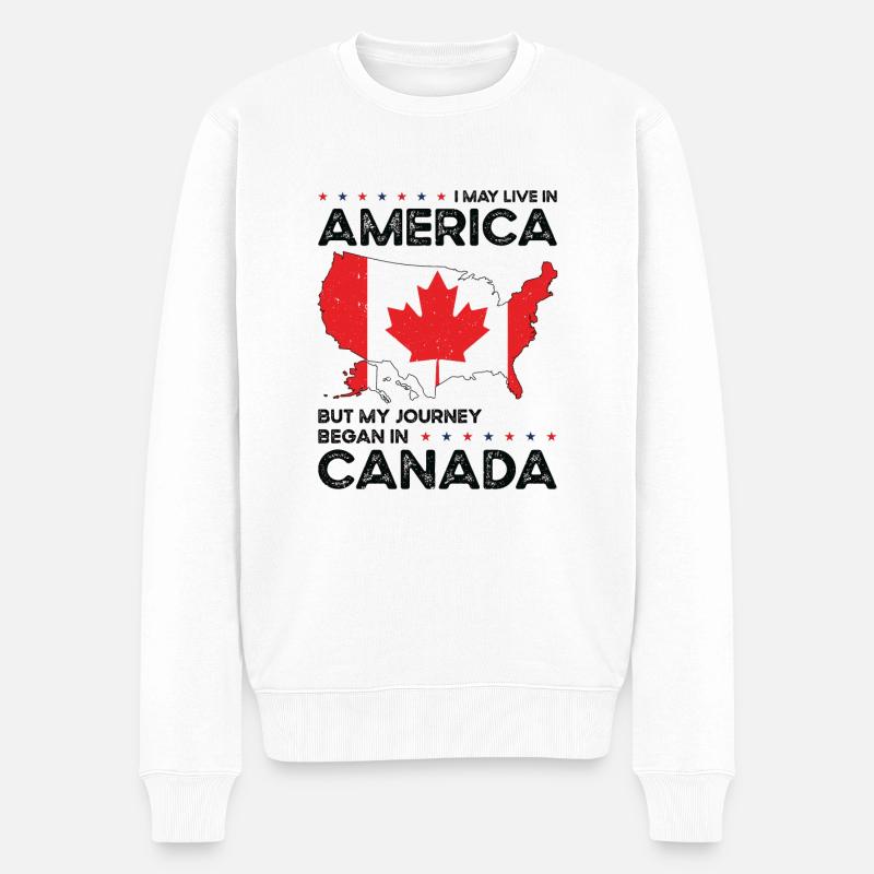 Né Canada Canada États-Unis - Pull Premium bio Homme - blanc