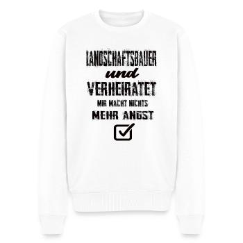 Landschaftsbauer und Verheiratet - Männer Premium Bio Pullover - Weiß - Vorne - Thijin (182cm)