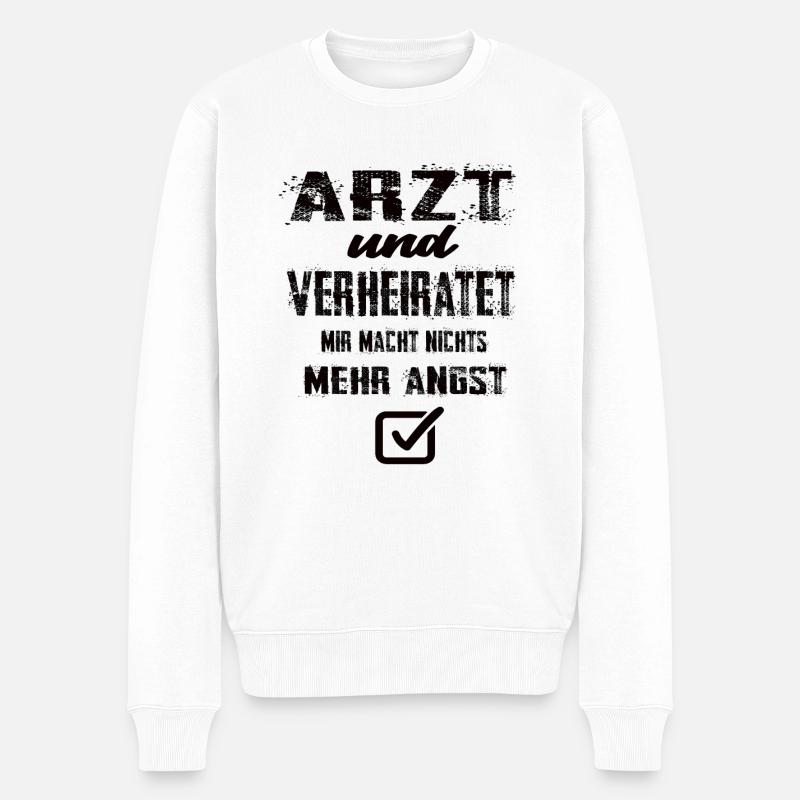 Arzt und Verheiratet - Männer Premium Bio Pullover - Weiß