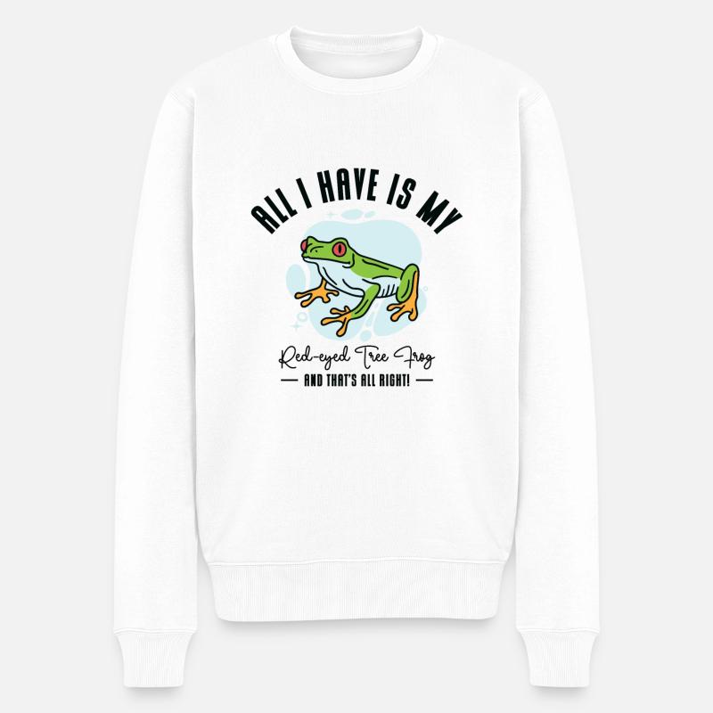 Rotäugiger Laubfrosch Niedliches - Männer Premium Bio Pullover - Weiß