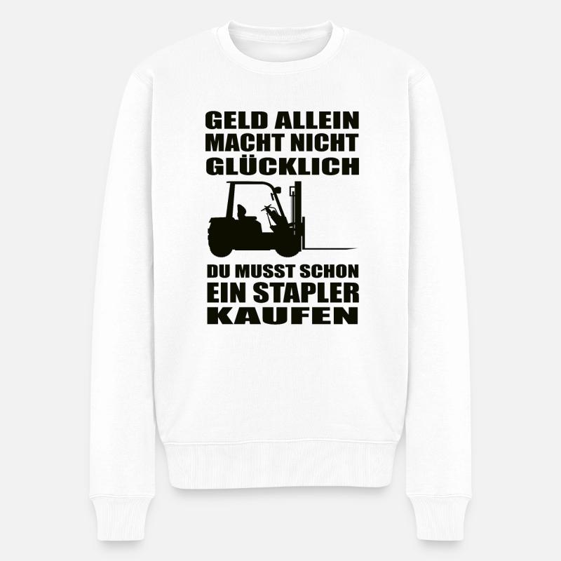 Stapler - Männer Premium Bio Pullover - Weiß