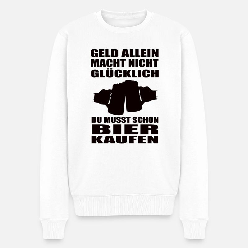 Bier - Männer Premium Bio Pullover - Weiß