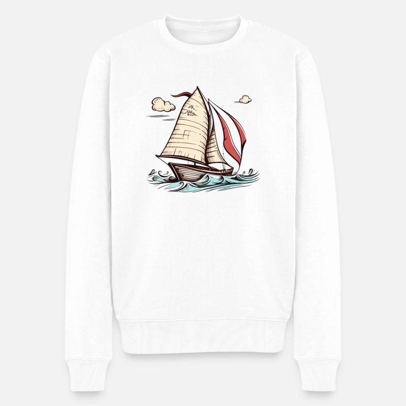 Bateau voilier voile - Pull Premium bio Homme - blanc