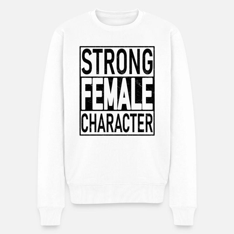 Starker weiblicher Charakter - Männer Premium Bio Pullover - Weiß