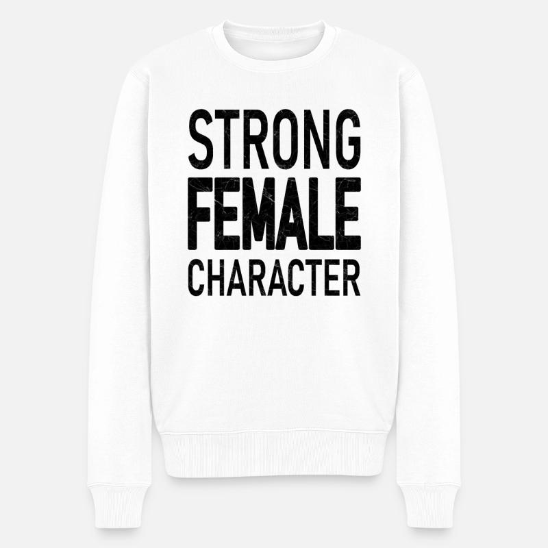 Starker weiblicher Charakter - Männer Premium Bio Pullover - Weiß