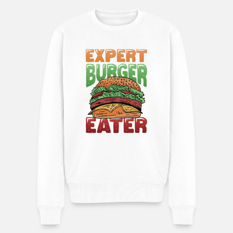Expert Burger Eater Cheeseburger - Pull Premium bio Homme - blanc