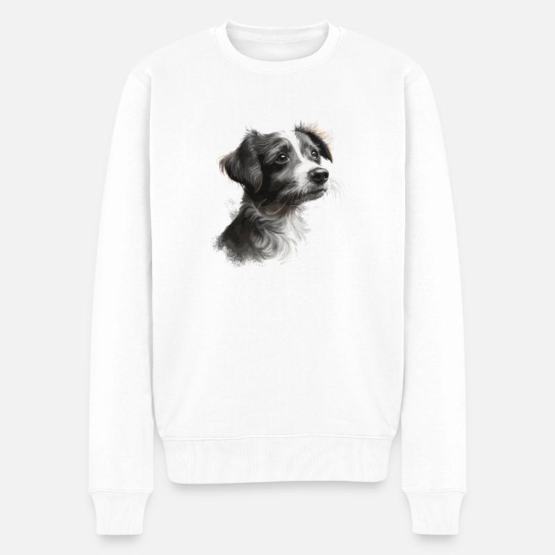 Chien - Pull Premium bio Homme - blanc
