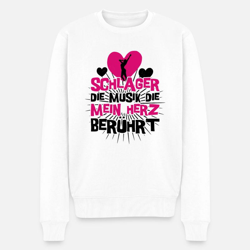 Schlager Party Outfit Kostüm - Männer Premium Bio Pullover - Weiß