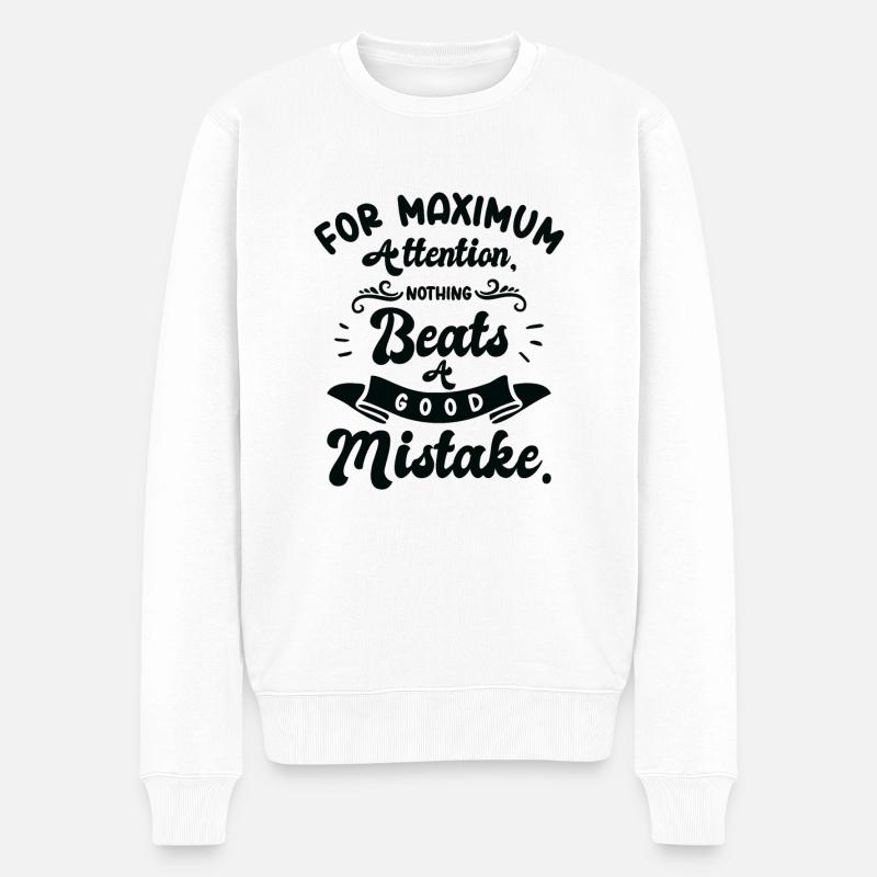 Attention maximale Bonnes erreurs - Pull Premium bio Homme - blanc
