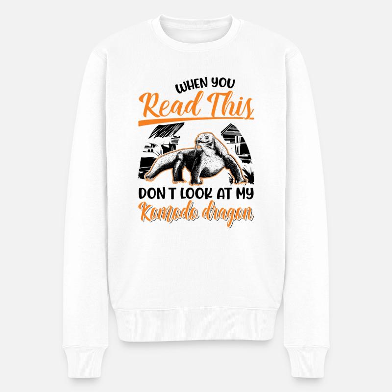 Komodowaran Waran Komododrache - Männer Premium Bio Pullover - Weiß