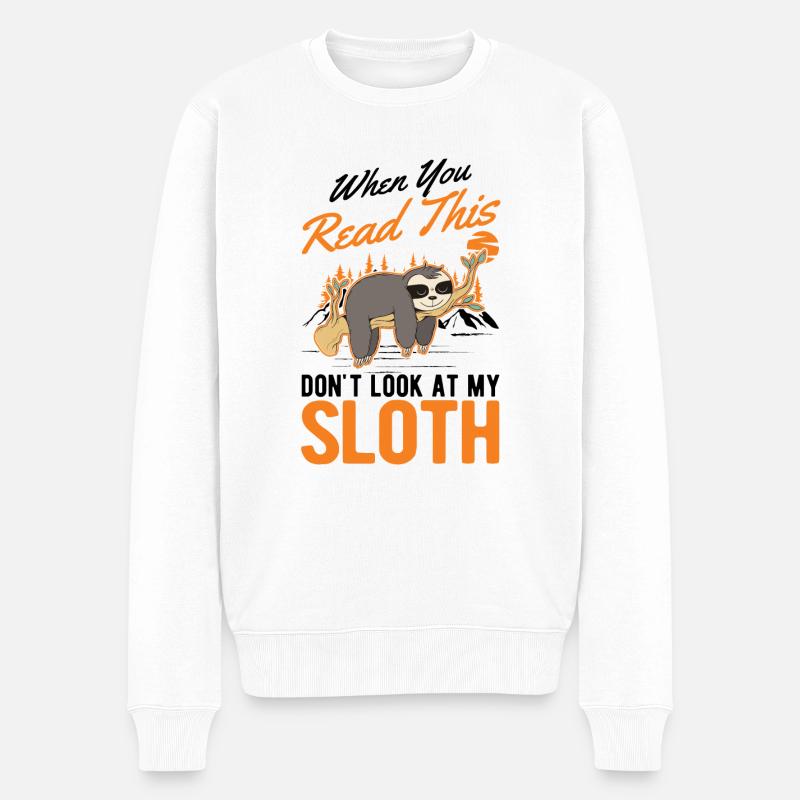 Sloth Gift Sloth - Men's Premium Organic Jumper - white