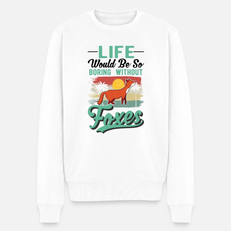 Red Gift Renard roux - Pull Premium bio Homme - blanc