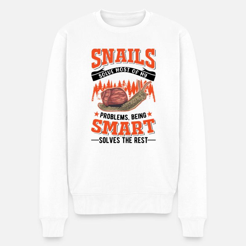 Escargot Cadeau Escargot de Vigne - Pull Premium bio Homme - blanc