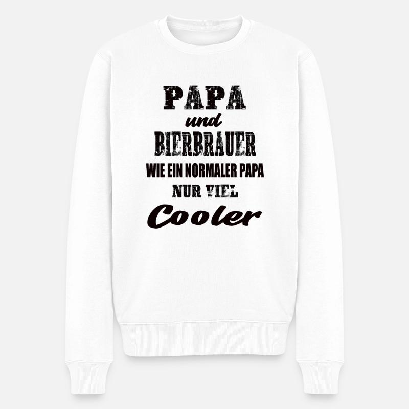 Papa und Bierbrauer - Männer Premium Bio Pullover - Weiß