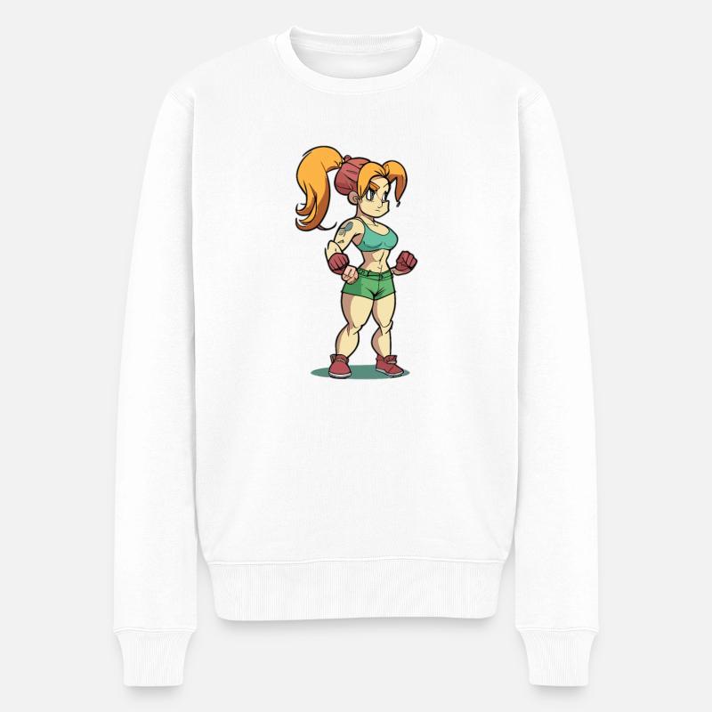 gym girl - Männer Premium Bio Pullover - Weiß