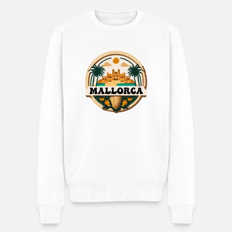 Logo de Majorque - Pull Premium bio Homme - blanc