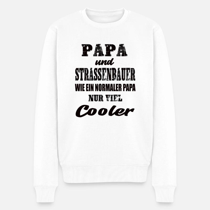Papa und Strassenbauer - Männer Premium Bio Pullover - Weiß