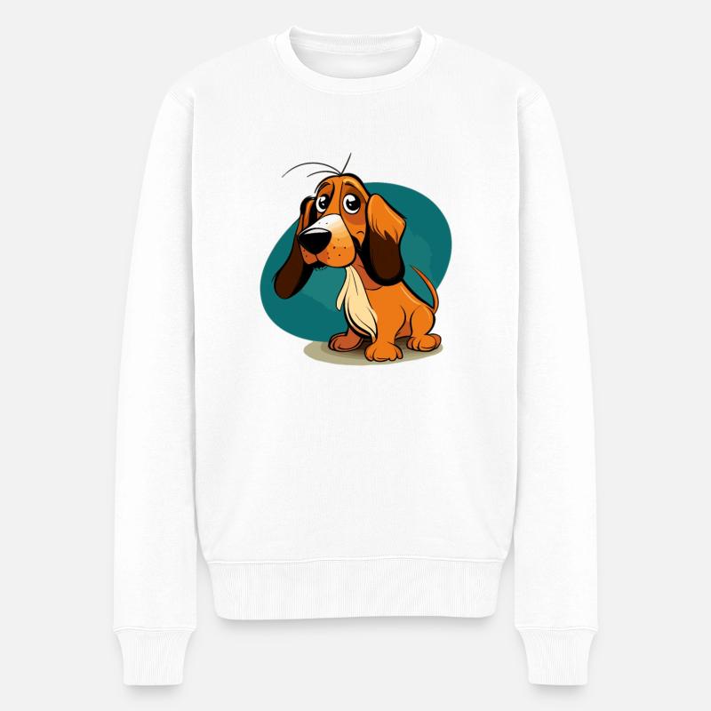 Chien dans le style comique - Pull Premium bio Homme - blanc