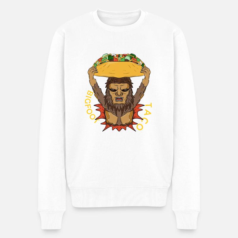Bigfoot Taco 4 - Männer Premium Bio Pullover - Weiß