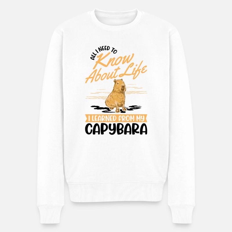 Capybara Wasserschwein Capibara - Männer Premium Bio Pullover - Weiß