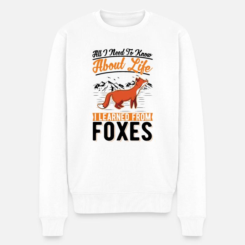 Fox Gift Red Fox - Men's Premium Organic Jumper - white