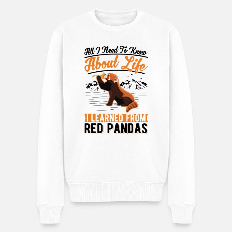 Cadeau Red Panda - Pull Premium bio Homme - blanc