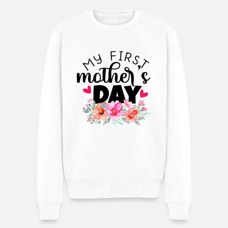 my first motners day - Männer Premium Bio Pullover - Weiß