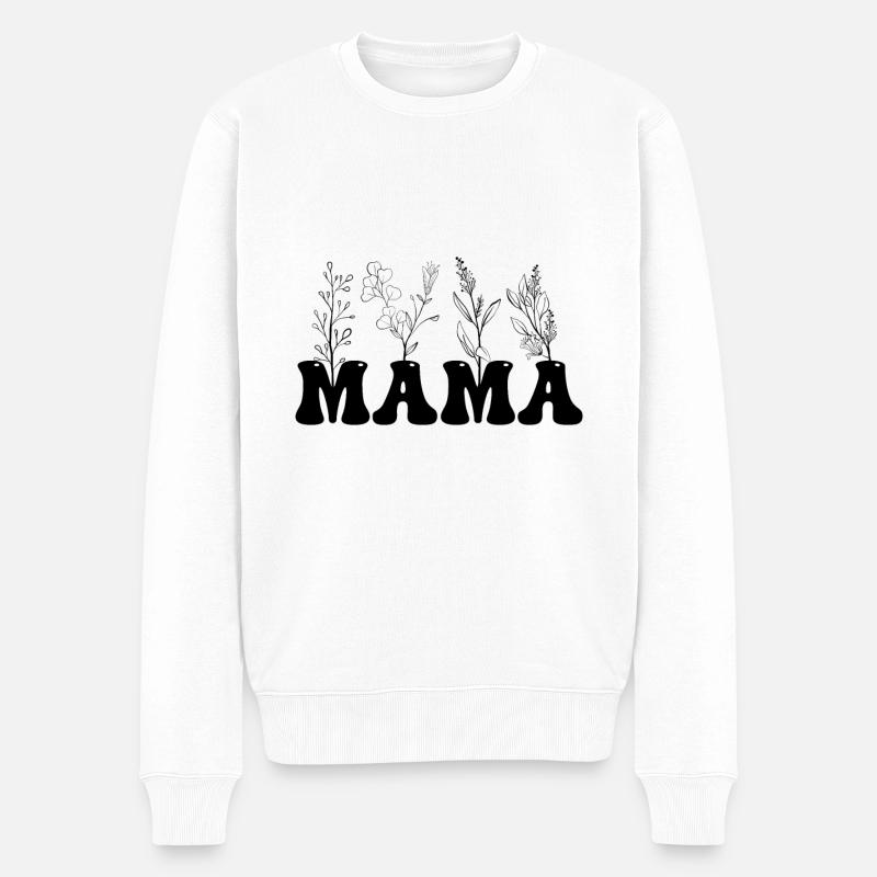 Mutter Natur, mama plants - Männer Premium Bio Pullover - Weiß
