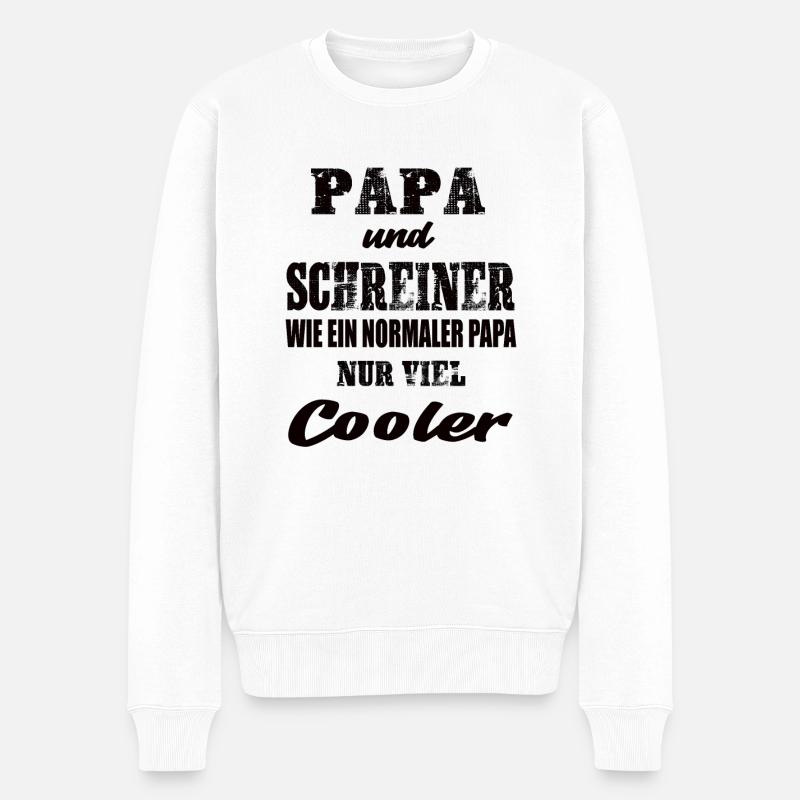 Papa und Schreiner - Männer Premium Bio Pullover - Weiß