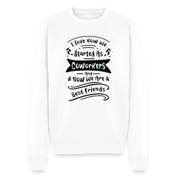 Collègue de travail Meilleur ami de bureau Famille de travail - Pull Premium bio Homme - blanc - Devant - Thijin (182cm)