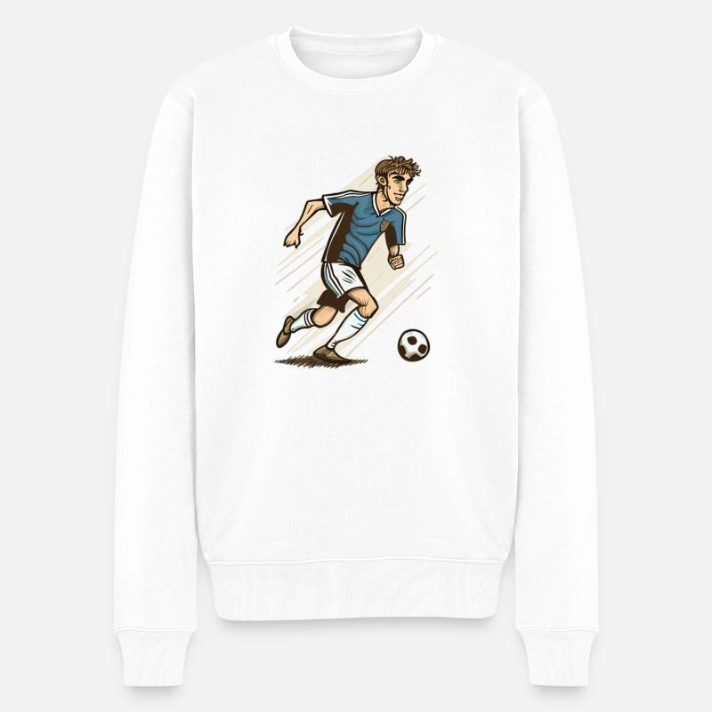 Fußball cartoon style - Männer Premium Bio Pullover - Weiß