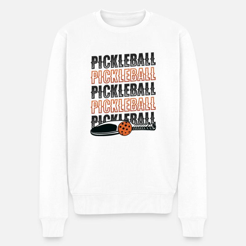 Pickleball-Liebhaber - Männer Premium Bio Pullover - Weiß