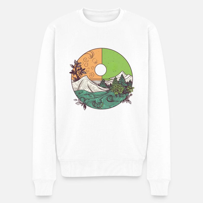 wundervolle Natur - Männer Premium Bio Pullover - Weiß