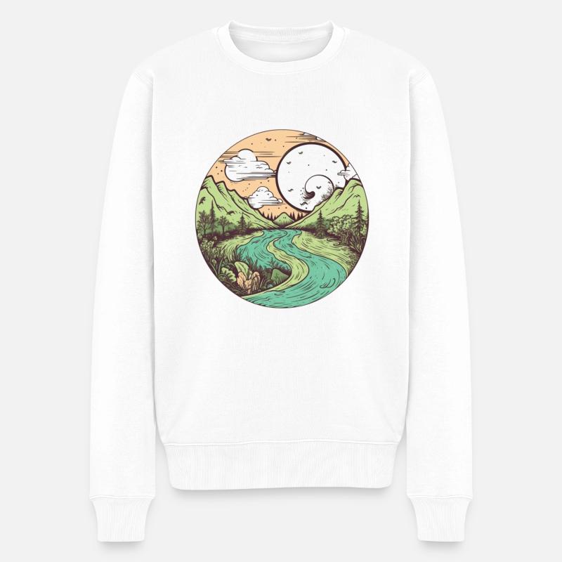 nature merveilleuse - Pull Premium bio Homme - blanc