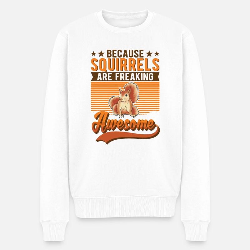 Eichhörnchen Geschenk Squirrel Grauhörnchen - Männer Premium Bio Pullover - Weiß