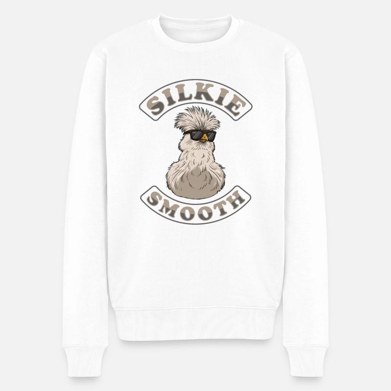 Silkie Smooth Chinese Silk Poulet - Pull Premium bio Homme - blanc
