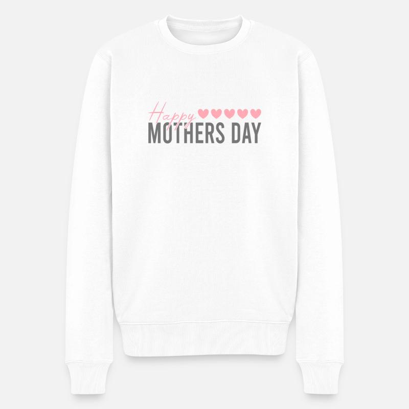 happy mothers day - Männer Premium Bio Pullover - Weiß