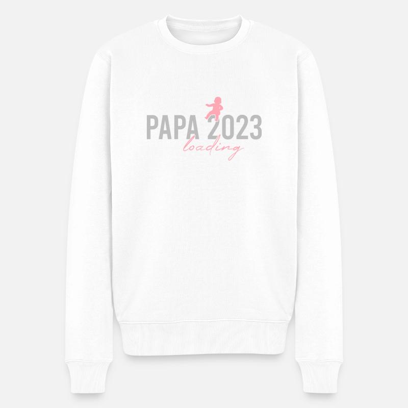 Papa 2023 loading - Männer Premium Bio Pullover - Weiß
