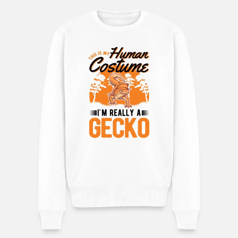 Gecko Costume Léopard Gecko - Pull Premium bio Homme - blanc