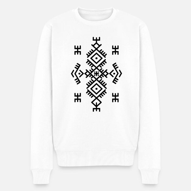 AMAZIGH BERBERE KABYLE Z AMAZIGH MOTIF KABYLE - Pull Premium bio Homme - blanc