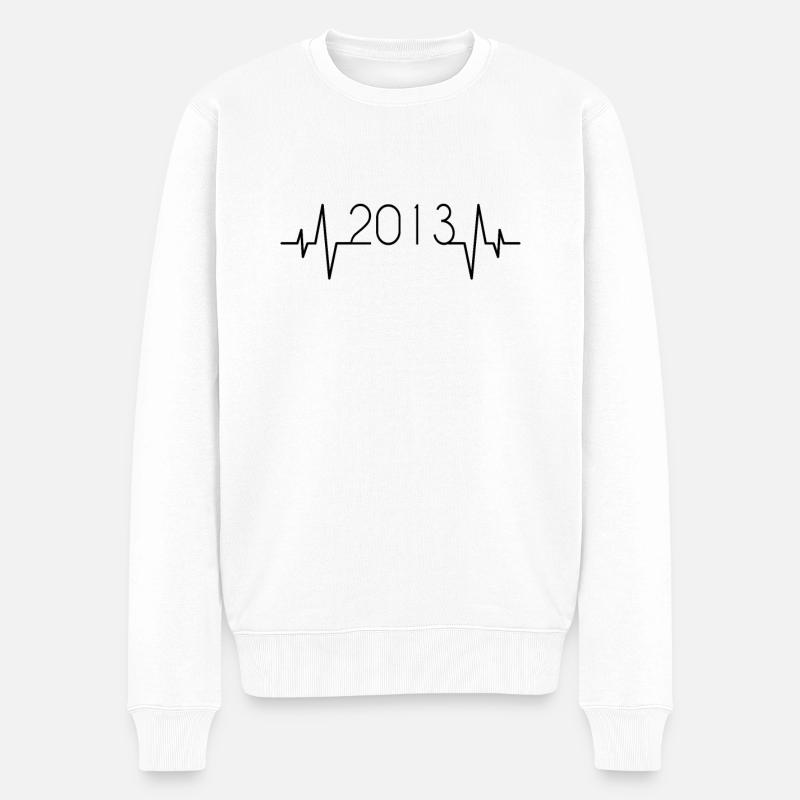 2013 Herzschlag - Männer Premium Bio Pullover - Weiß