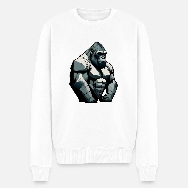 Gorille au design simple - Pull Premium bio Homme - blanc