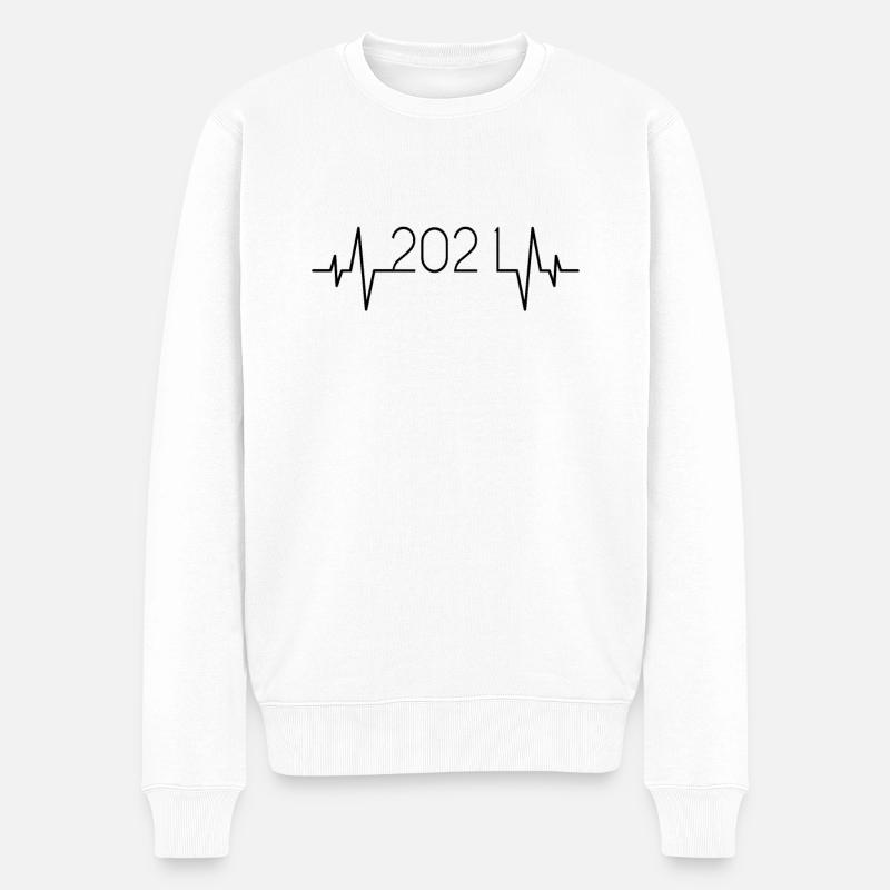 2021 Herzschlag - Männer Premium Bio Pullover - Weiß