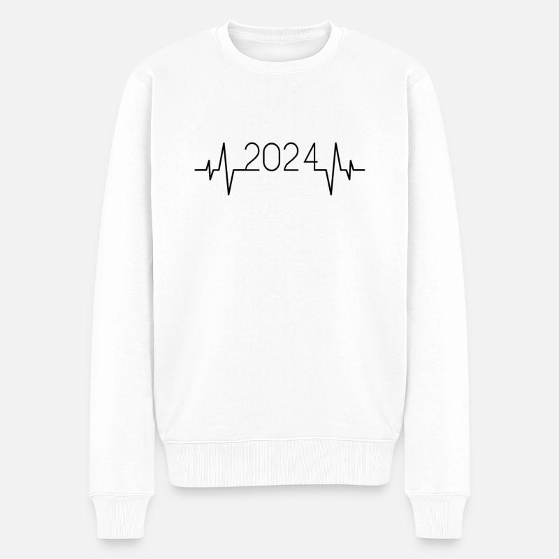 2024 Herzschlag - Männer Premium Bio Pullover - Weiß