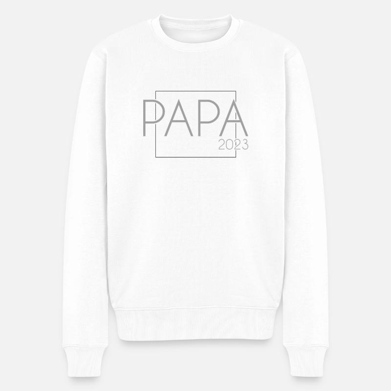 Papa 2023 - Männer Premium Bio Pullover - Weiß