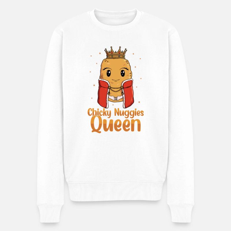 Chicky Nuggies Königin Hühner-Nugget-Liebhaberin - Männer Premium Bio Pullover - Weiß