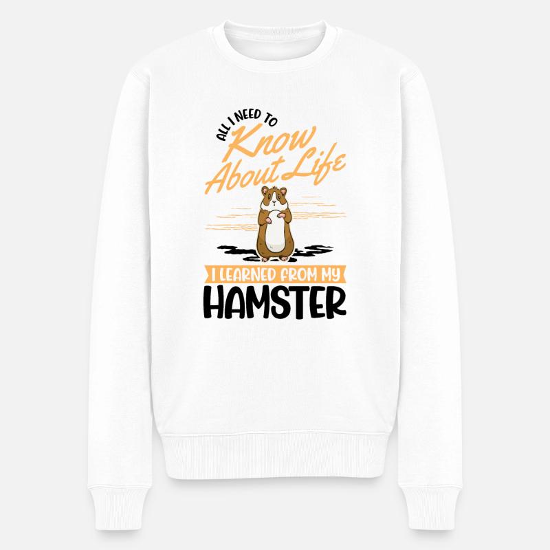 Hamster Geschenk Hamsterrad Goldhamster - Männer Premium Bio Pullover - Weiß