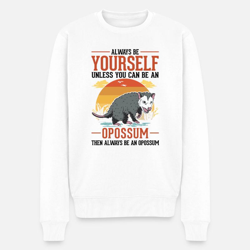 Opossum Cadeau Marsupial Opossum - Pull Premium bio Homme - blanc