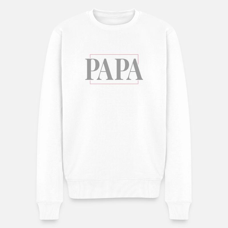 papa - Männer Premium Bio Pullover - Weiß